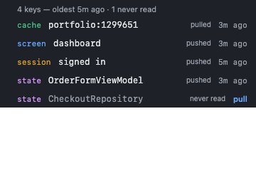 Overlay now strip listing what the app currently holds